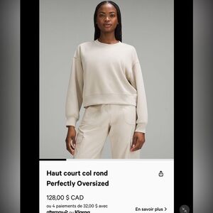 Lululemon softstreme perfectly oversized cropped crew